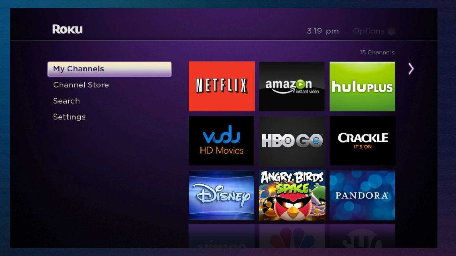 Roku interface