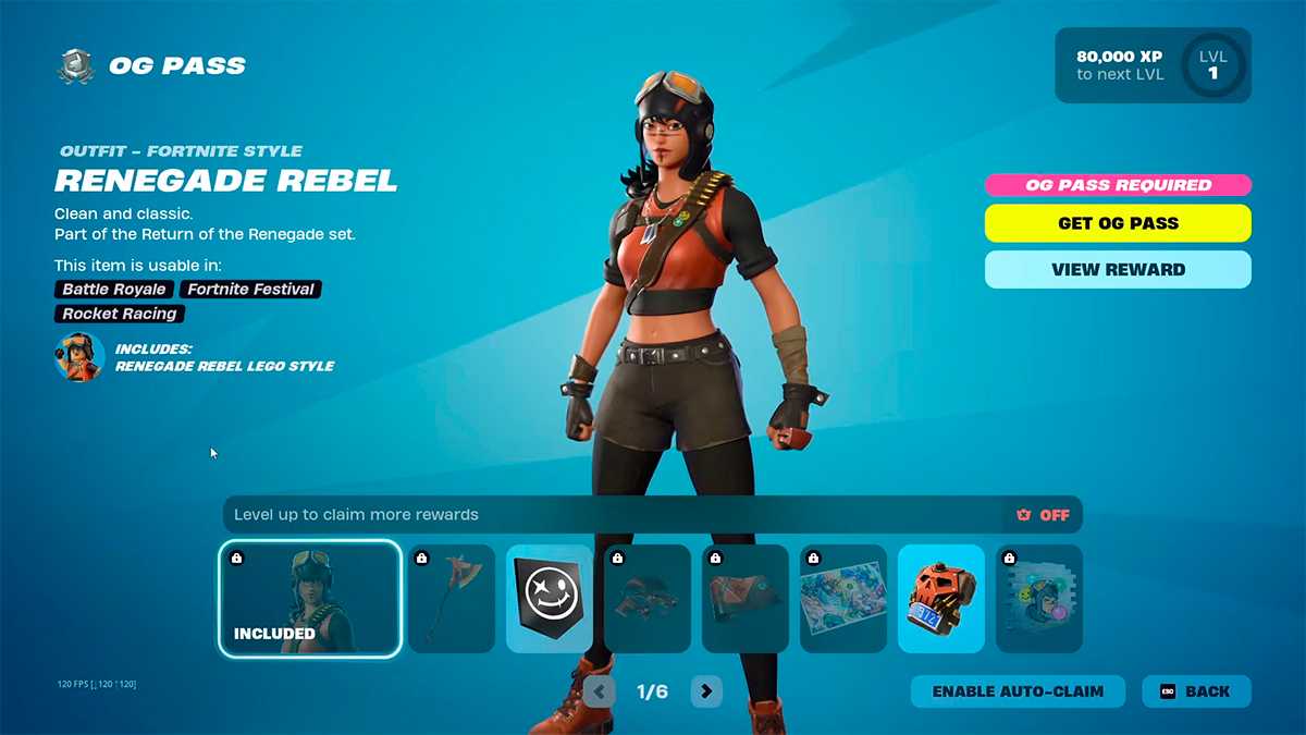 Fortnite Battle Pass OG skin page 1