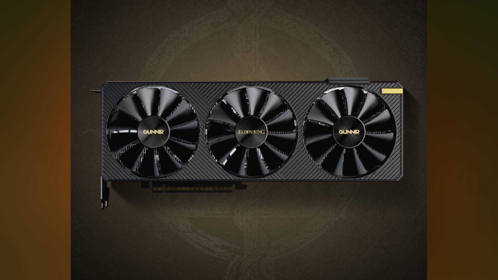 Image of the Gunnir official Elden Ring graphics card.