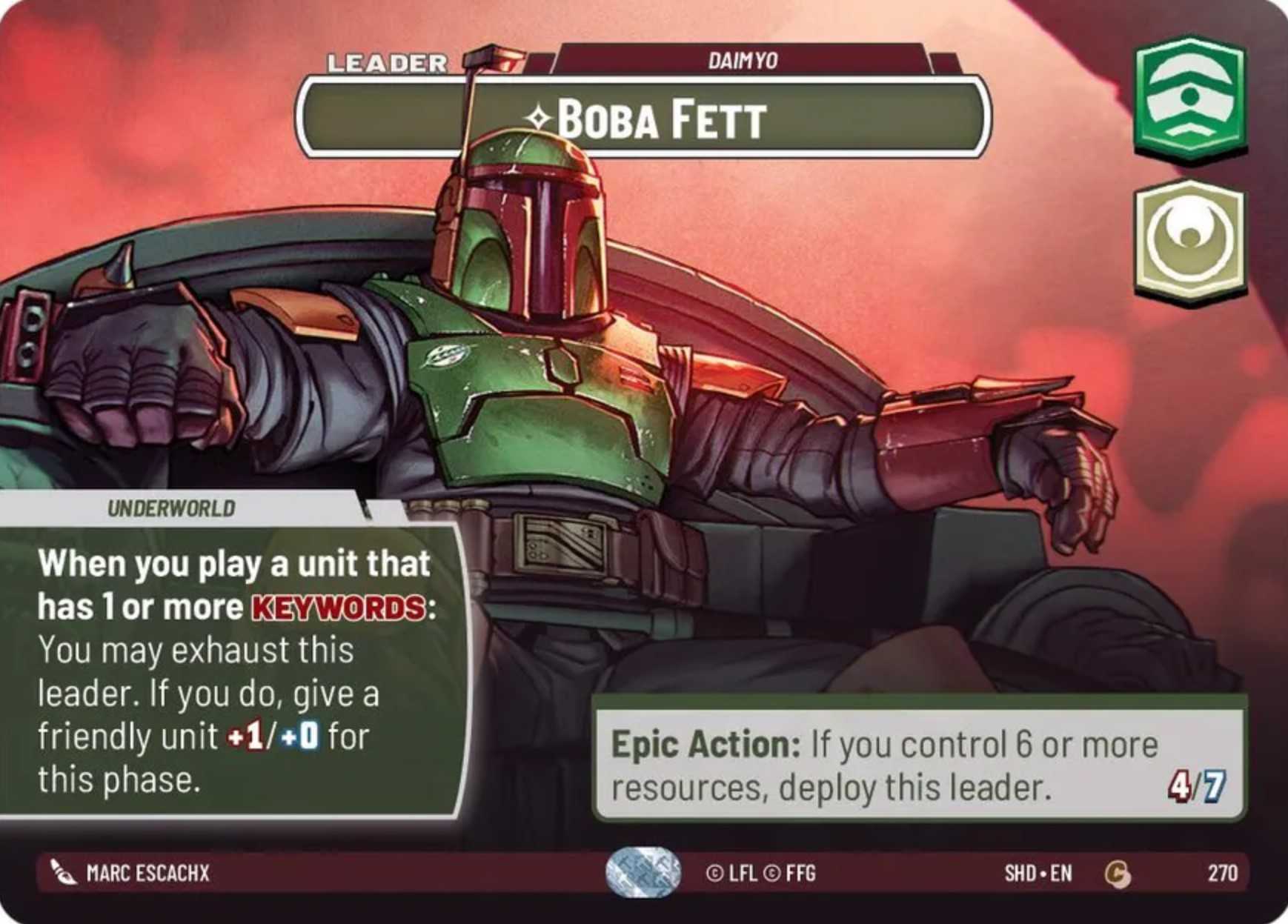 Boba Fett Set 2 Showcase card in Star Wars Unlimited