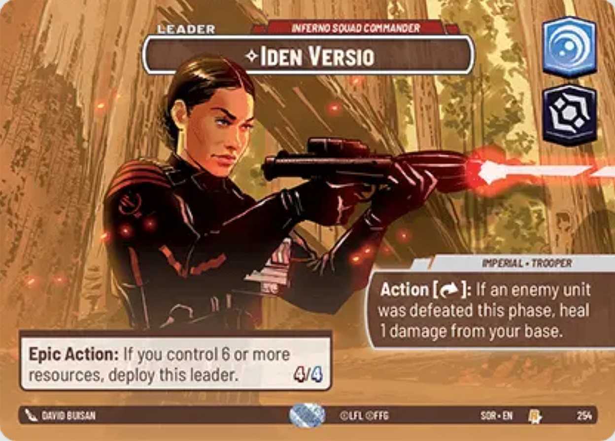 Iden Versio Showcase card in Star Wars Unlimited