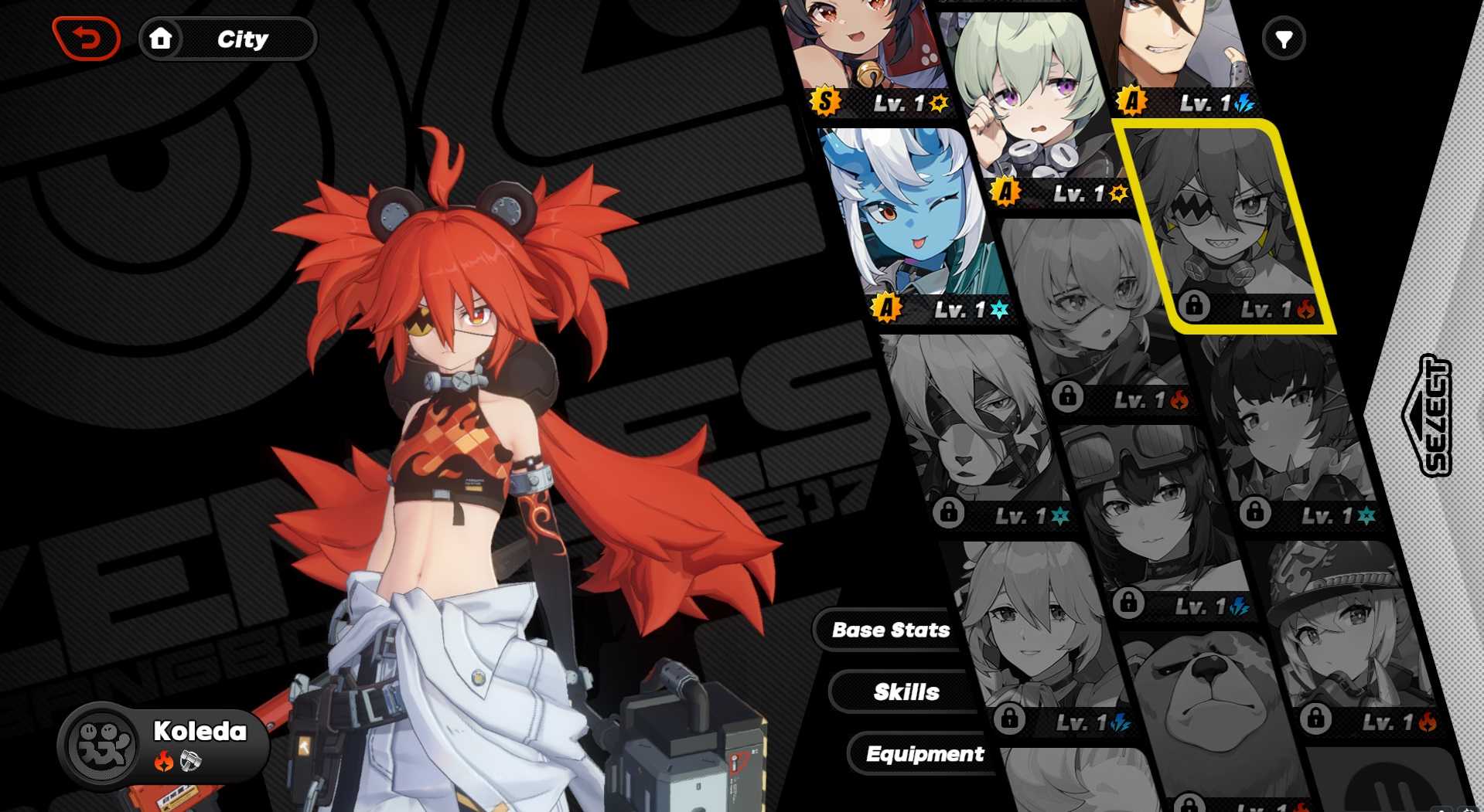 A screenshot of Koleda from the character menu