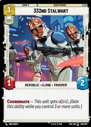 32nd Stalwart card in Star Wars Unlimited