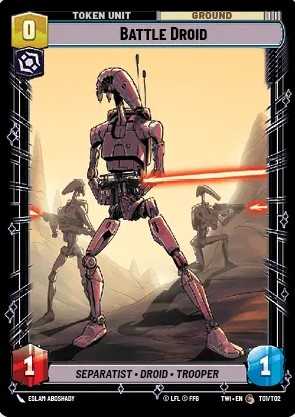 Battle Droid Token Unit in Star Wars Unlimited