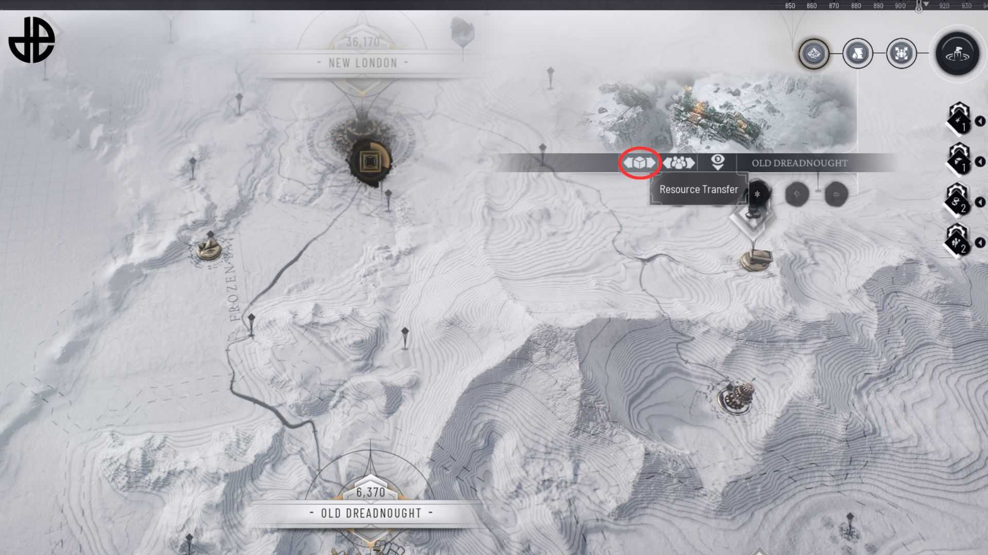 Transferring resources in Frostpunk 2