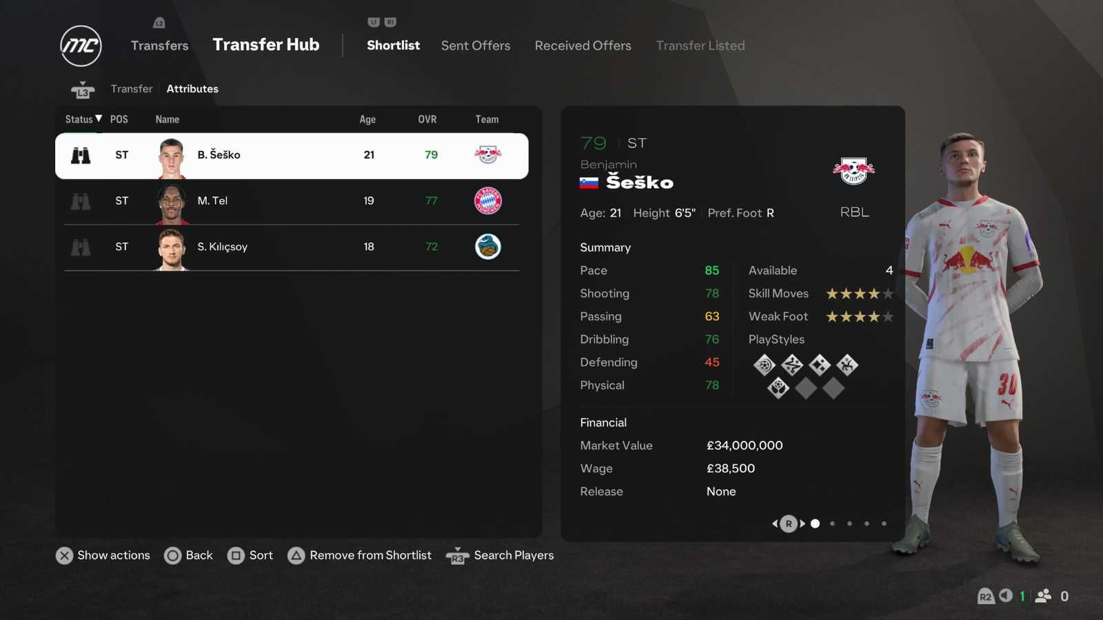 Sesko in EA FC 25 Career Mode