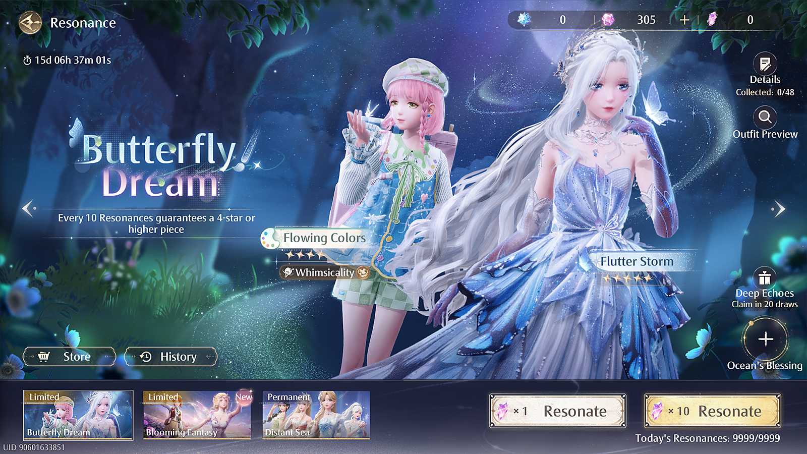 Butterfly Dream banner in Infinity Nikki