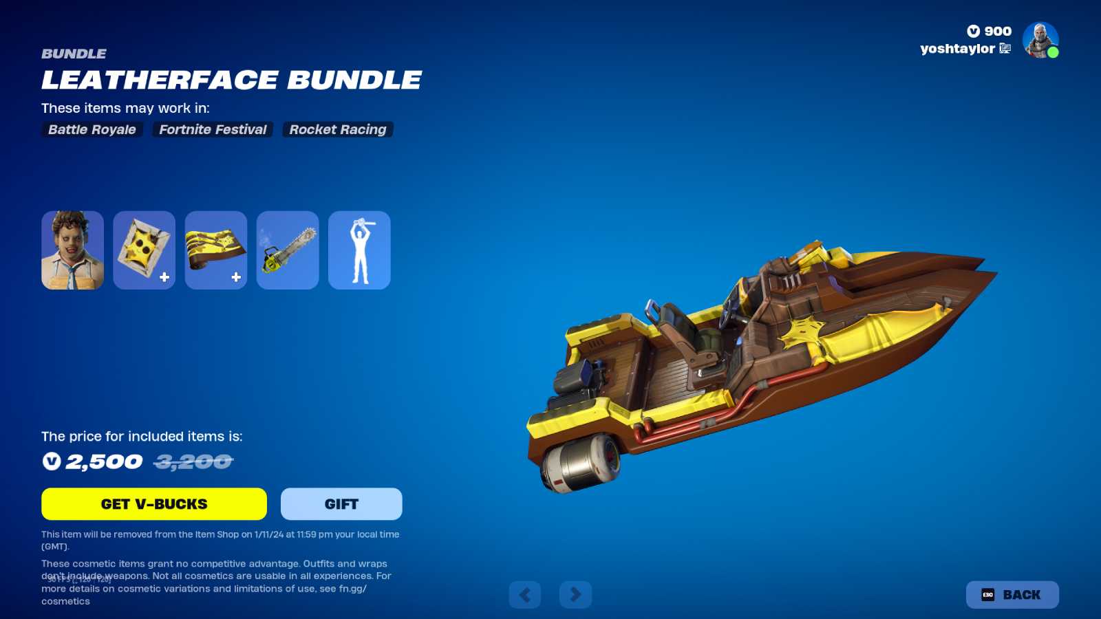 The Unpeel'd Wrap from the Leatherface skin bundle in Fortnite.