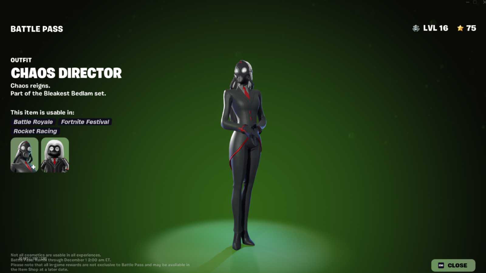 Chaos Director Remix Battle Pass skin.