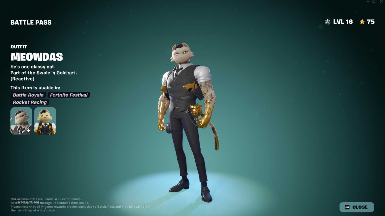 Meowdas Remix Battle Pass skin.