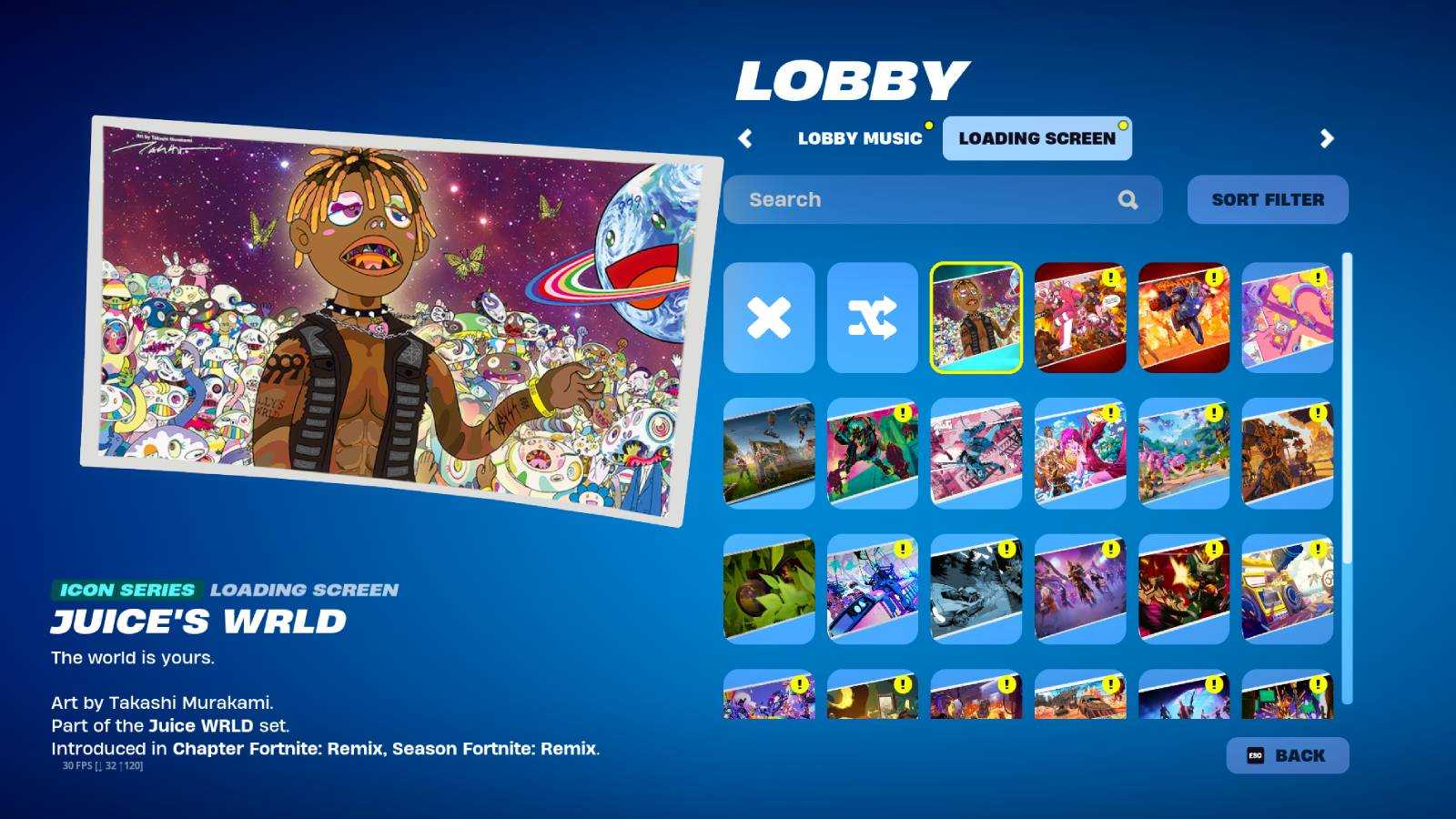 Juice's WRLD Loading Screen from the Slayer Juice WRLD bundle in Fortnite.