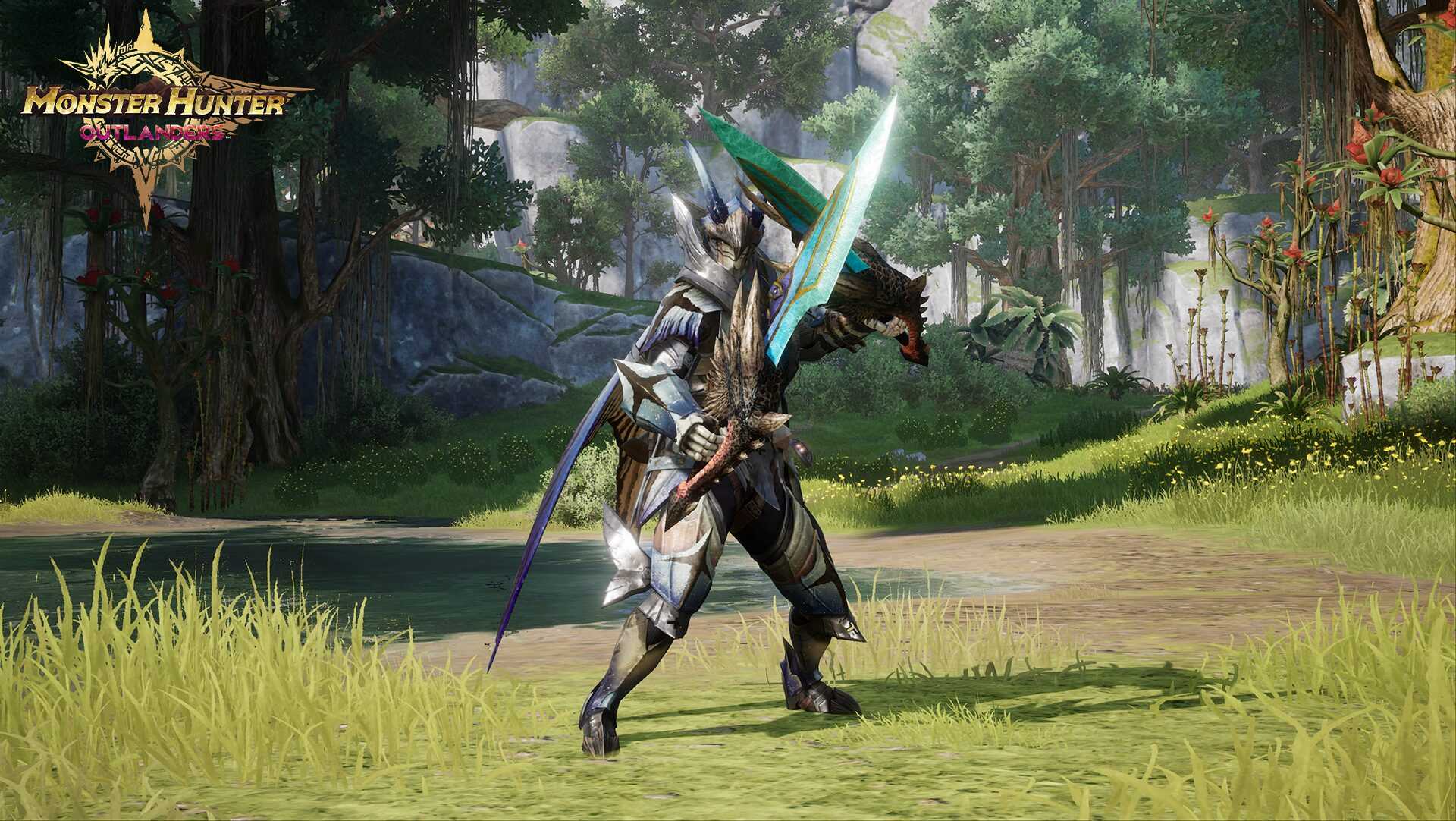 Hunter holding Dual Blades