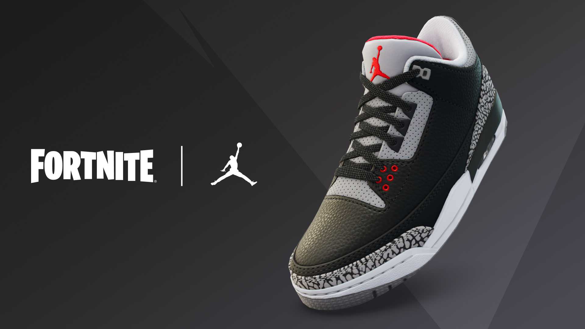 Air Jordan 3 Black Cement-Gray in Fortnite