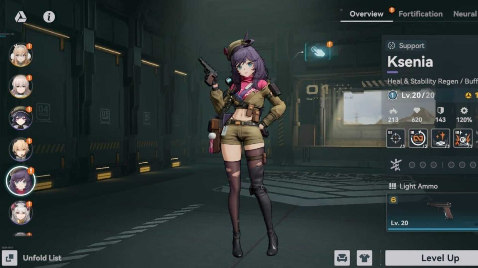 A screenshot of Ksenia in Girls' Frontline 2.