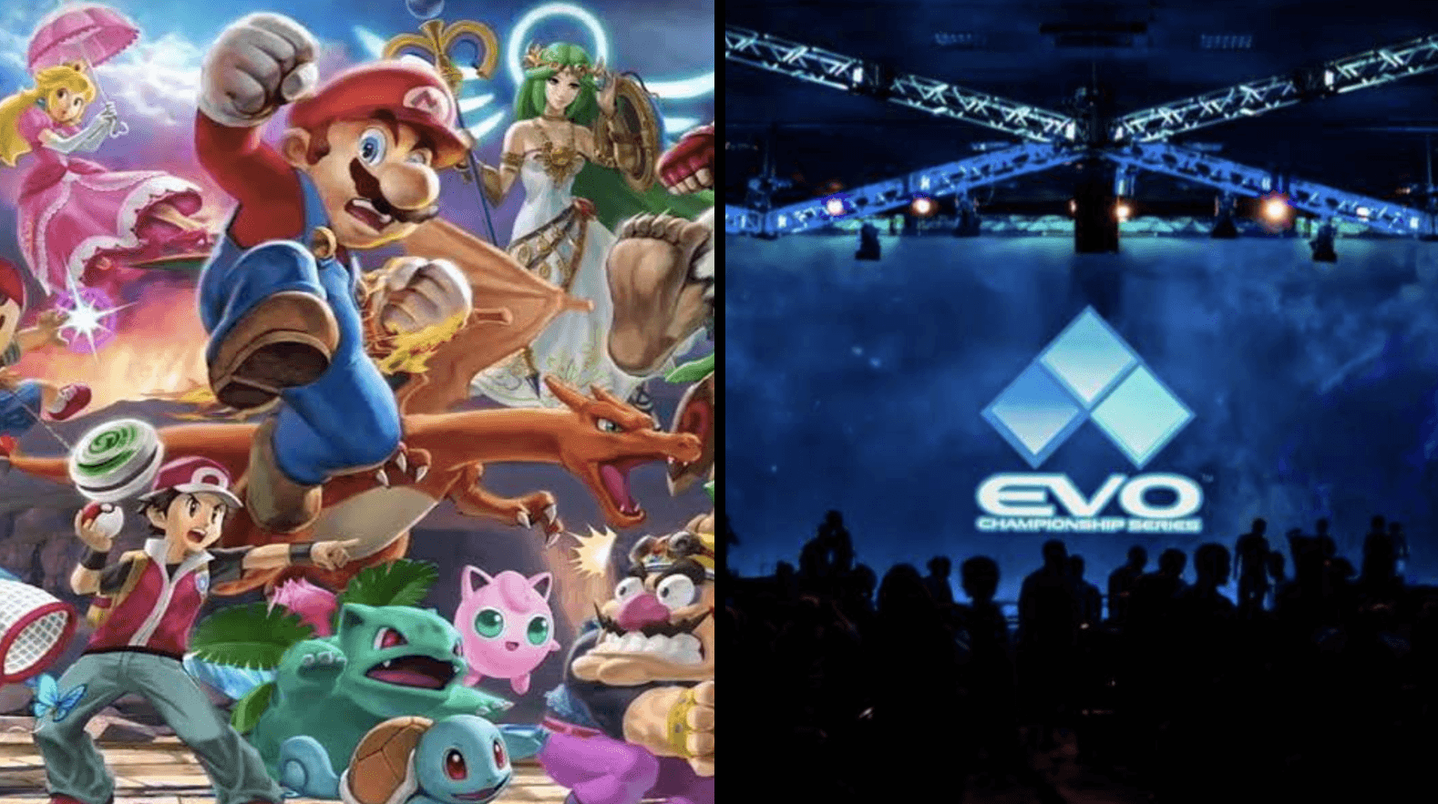 Smash Ultimate characters fighting / crowd at EVO Japan 2019