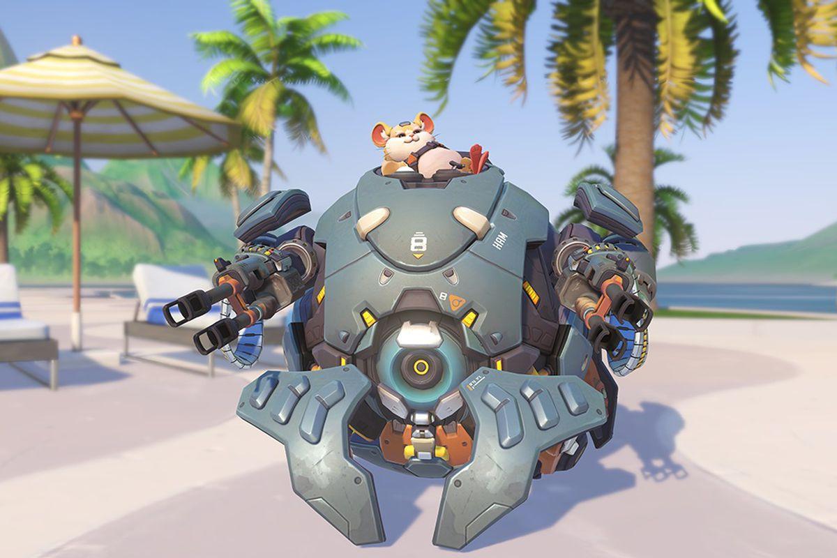 Overwatch's Wrecking Ball relaxing.