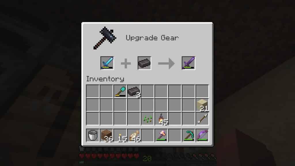 crafting netherite ingot