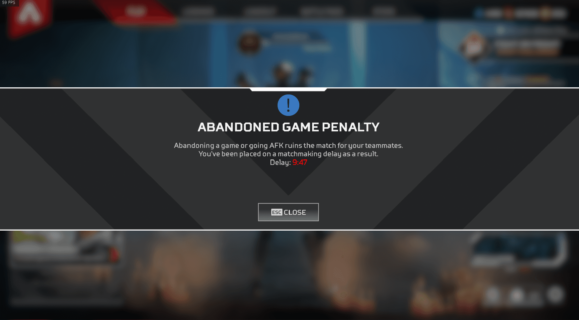 Leave penalty in Apex Legends.