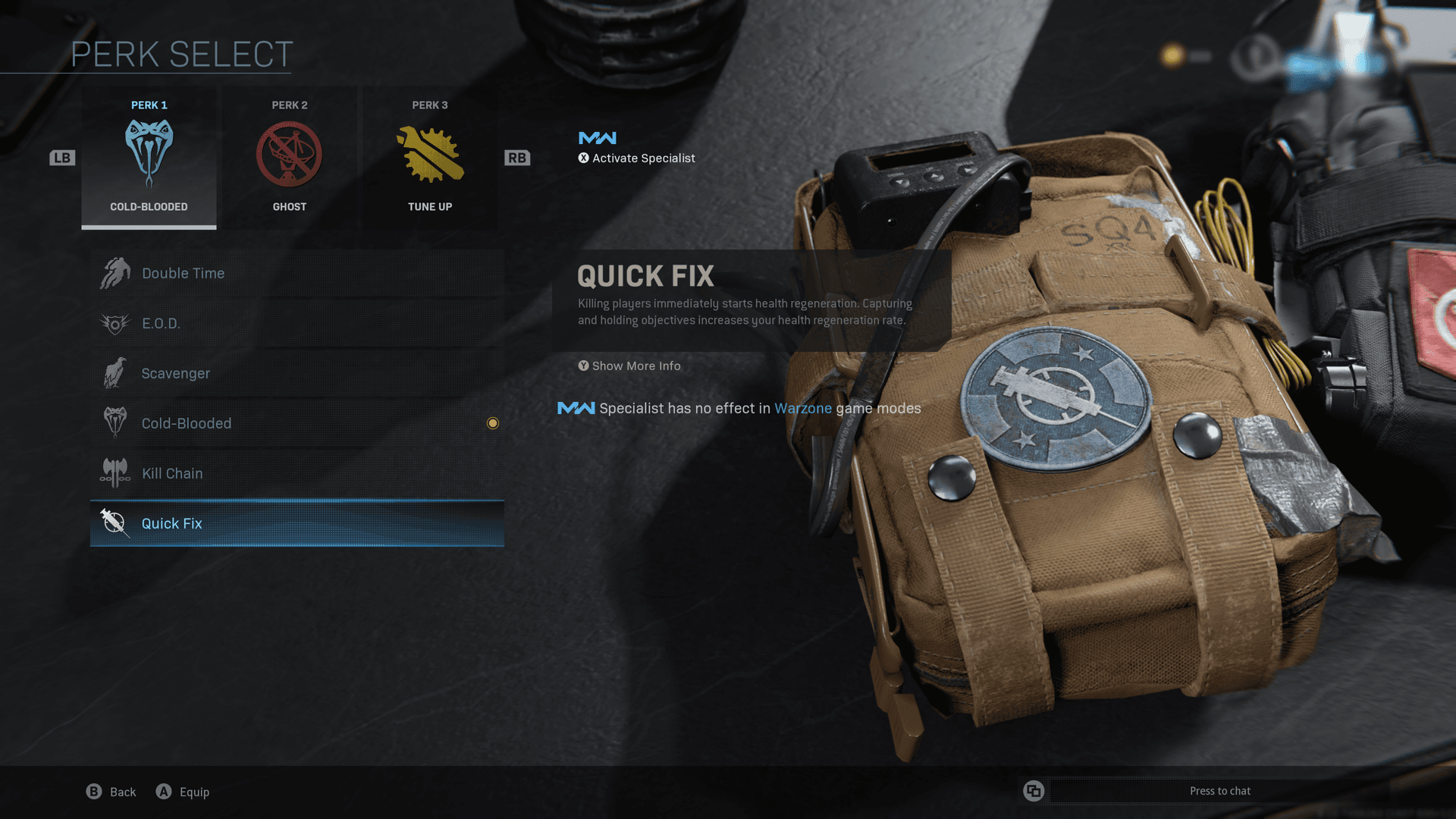 Quick Fix perk in Warzone.