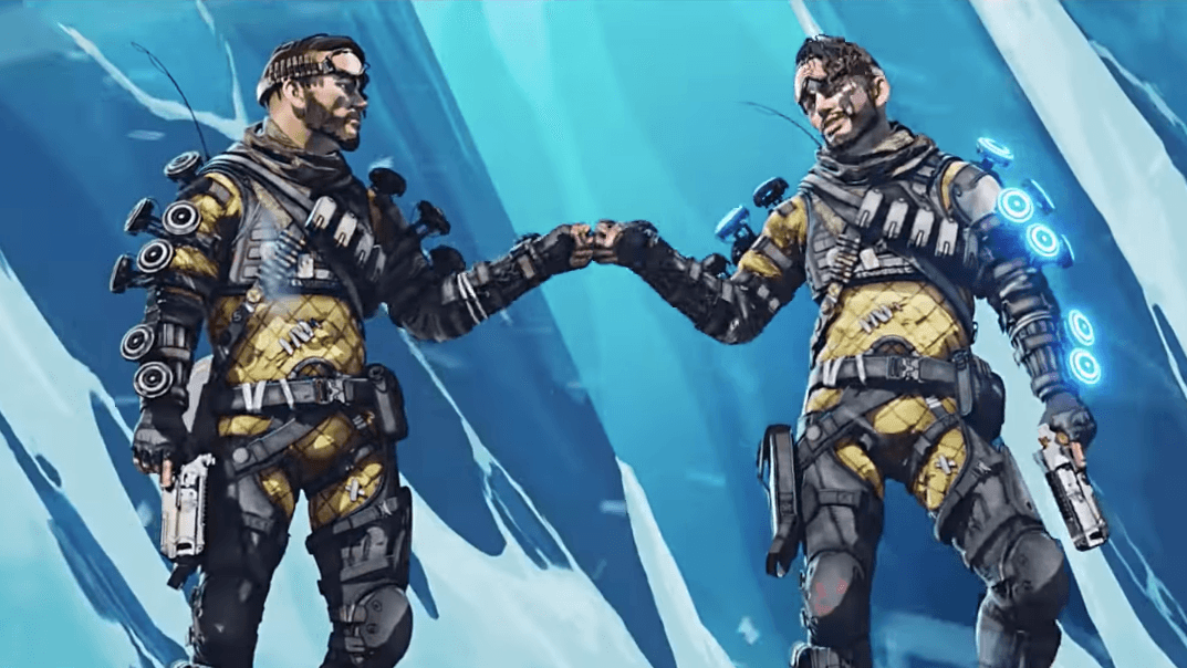 Mirage fist bumping decoy in Apex Legends.