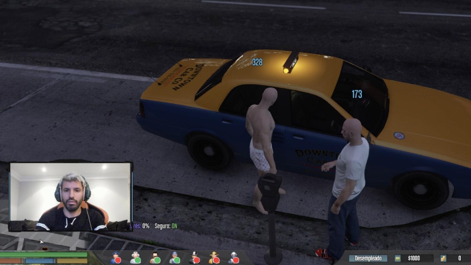 Aguero playing GTA on Twitch