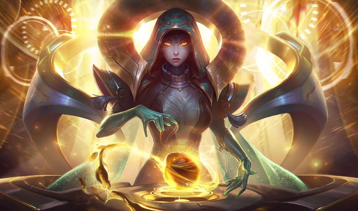 Odyssey Sona splash art for League of Legends