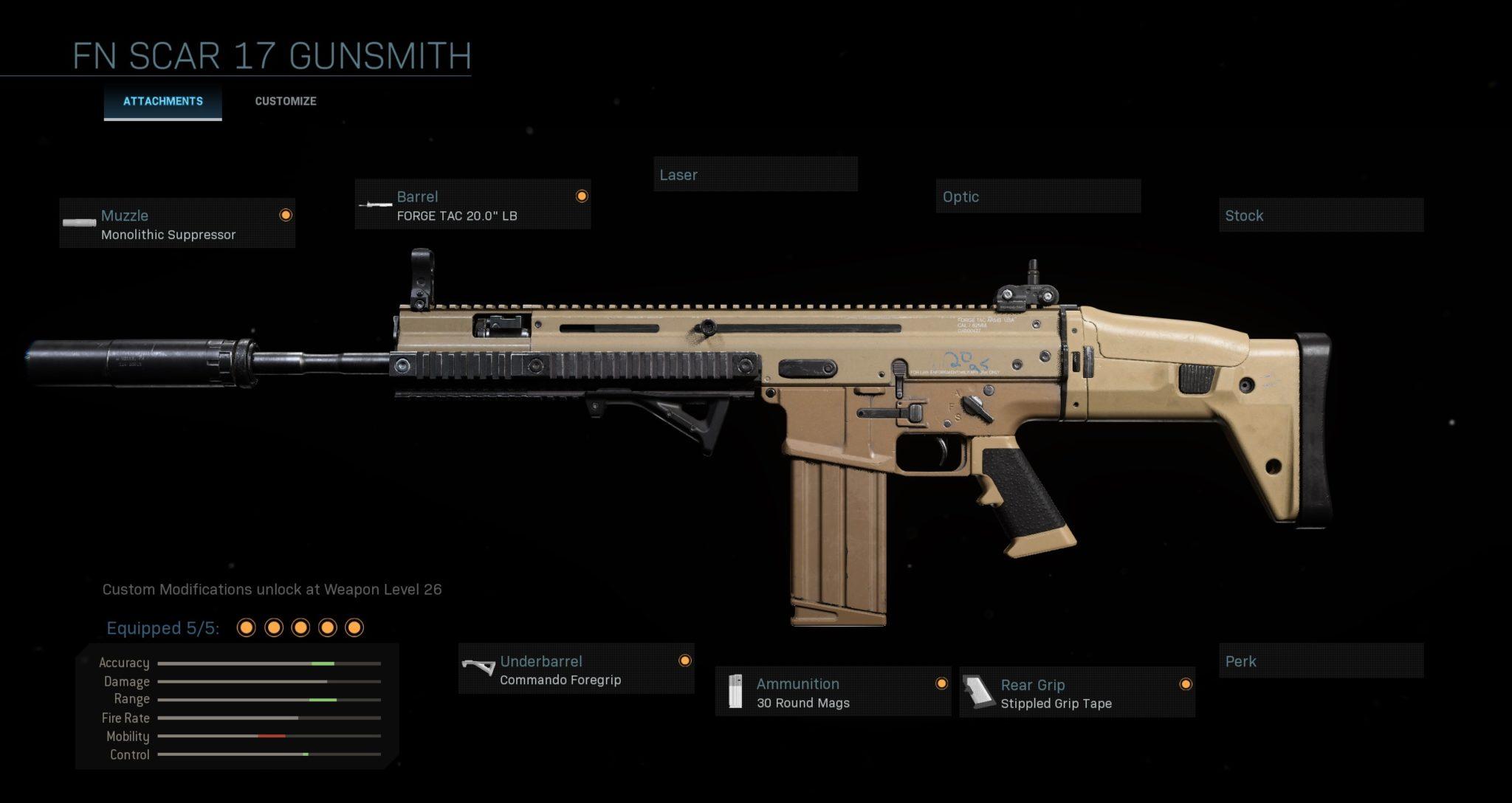 FN 17 Scar Warzone loadout