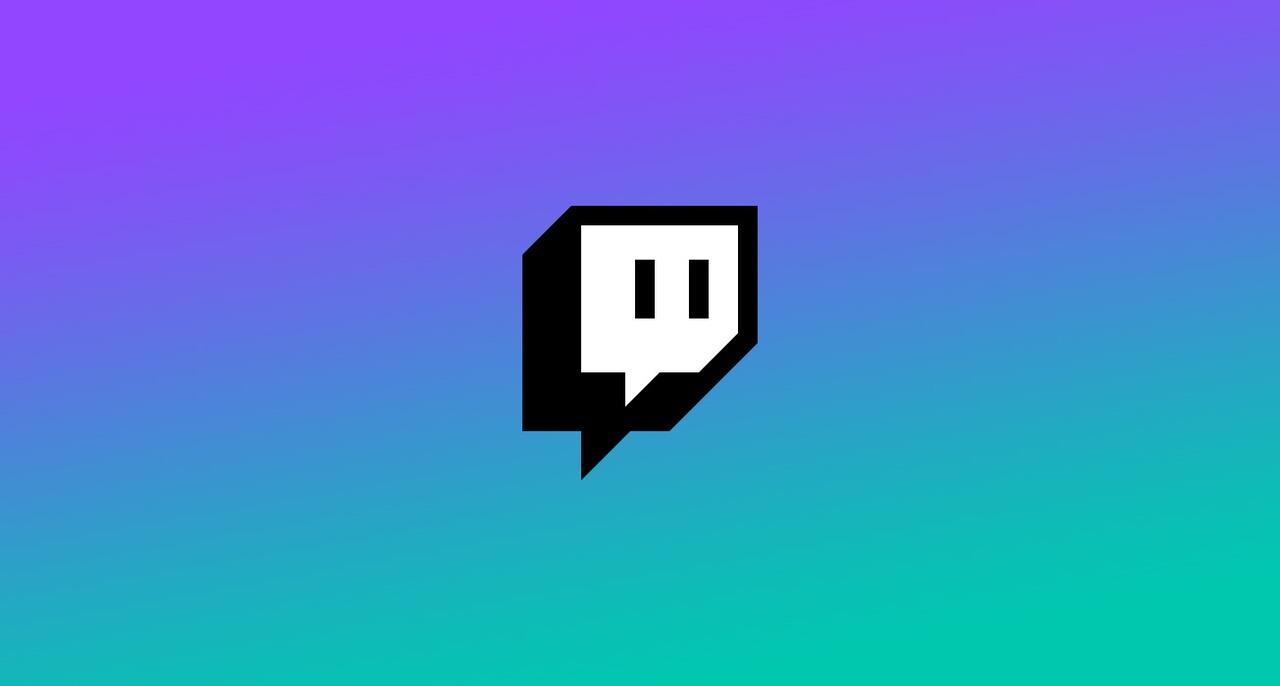 Twitch glitch logo on blue background