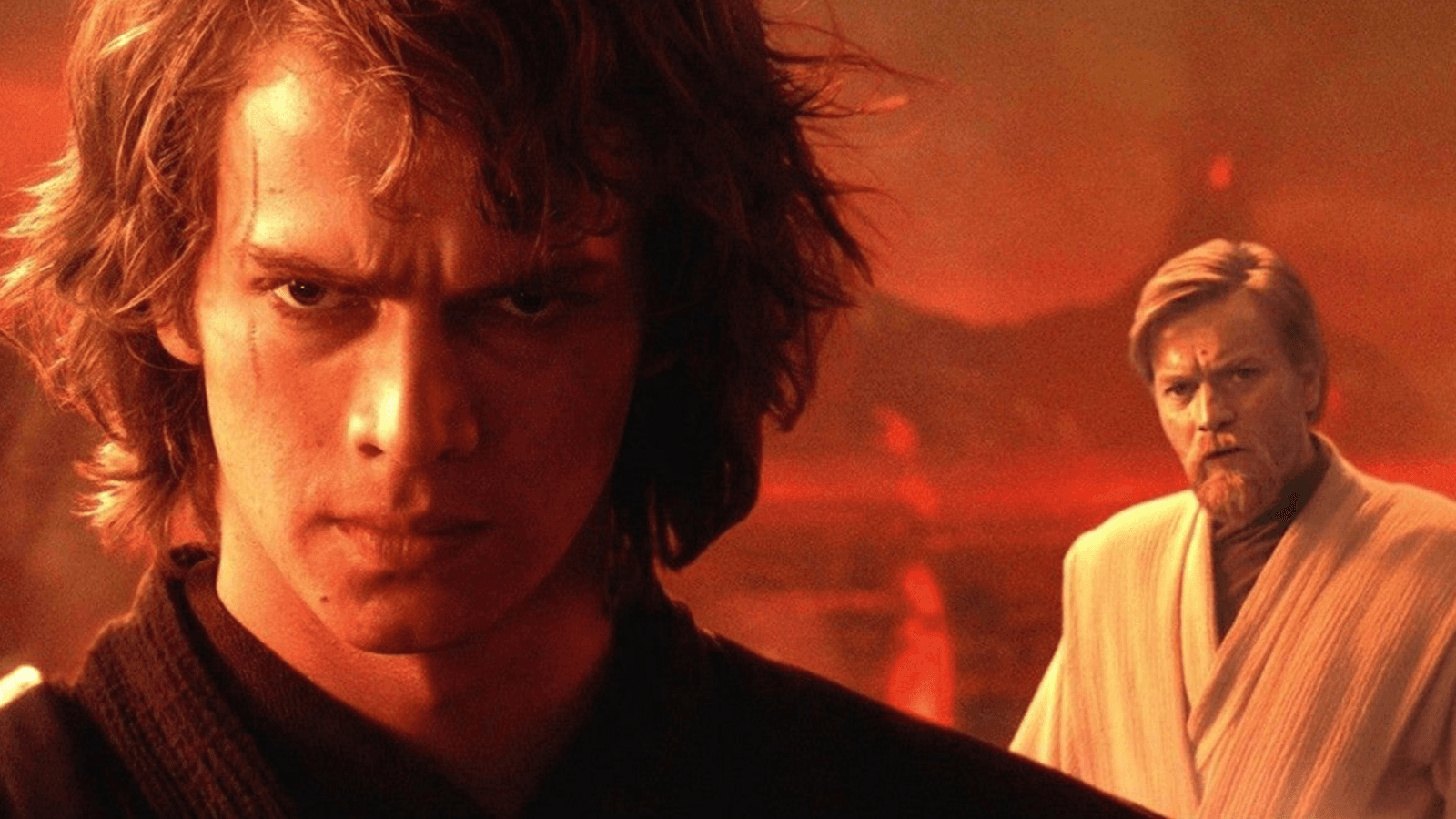 Anakin and Obi-Wan prepare to battle in Star Wars: Revenge of the Sith.