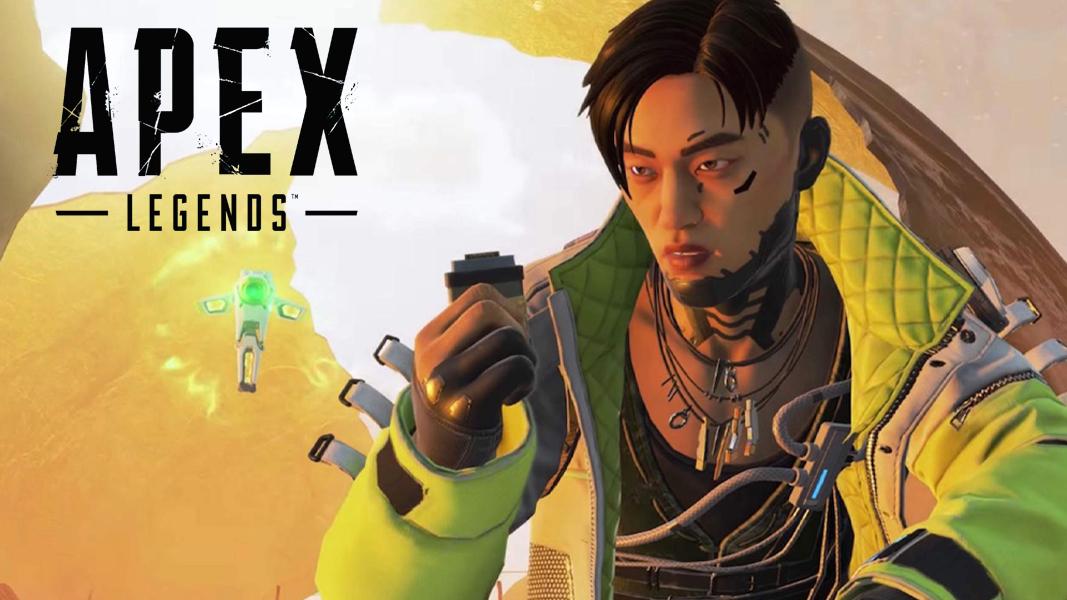 Apex Legends' Crypto next to the game's logo