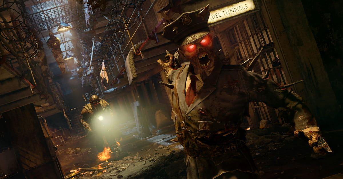 Call of Duty Zombies enemy charges at the screen.