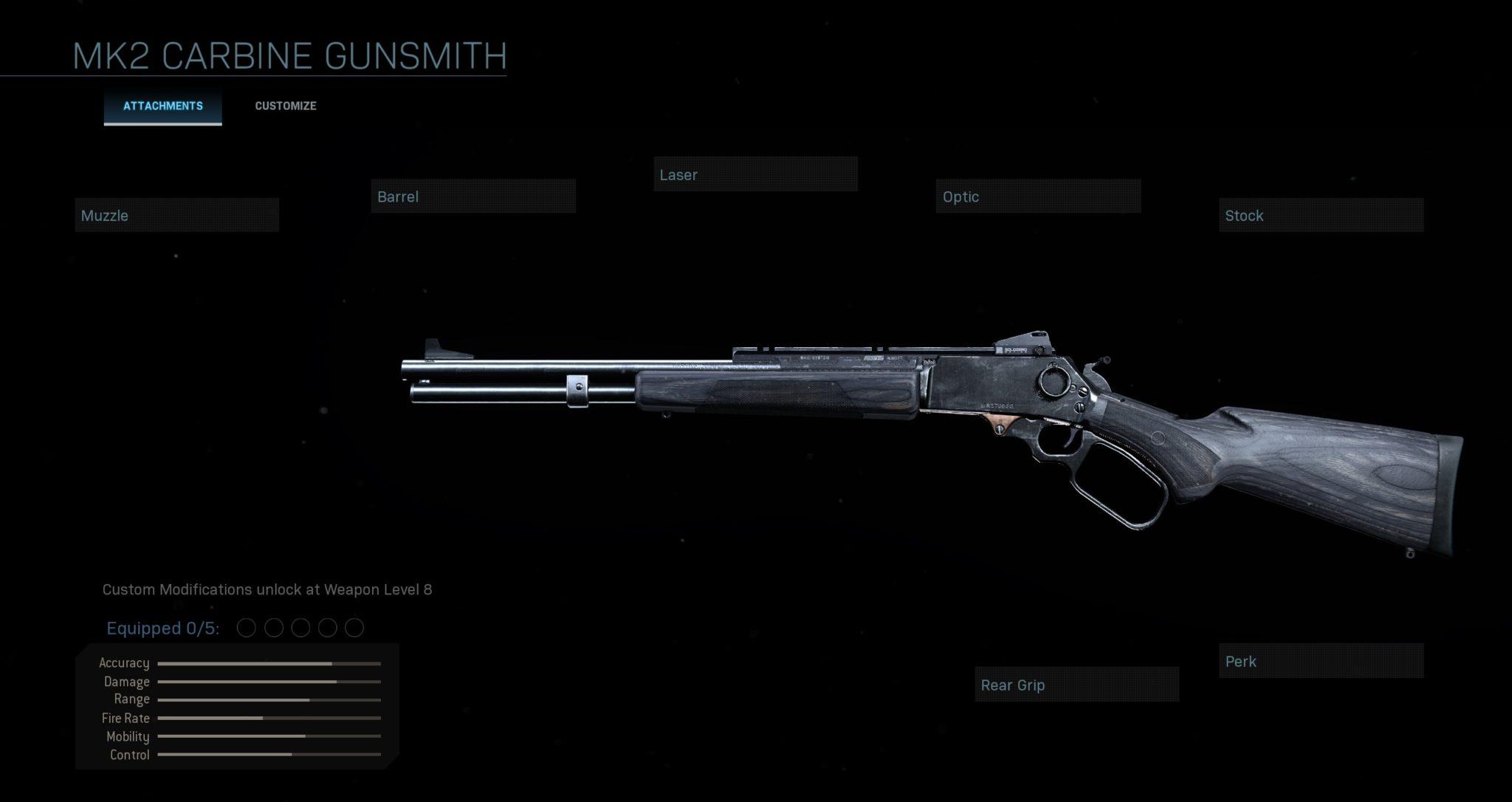 MK2 Carbine loadout screen