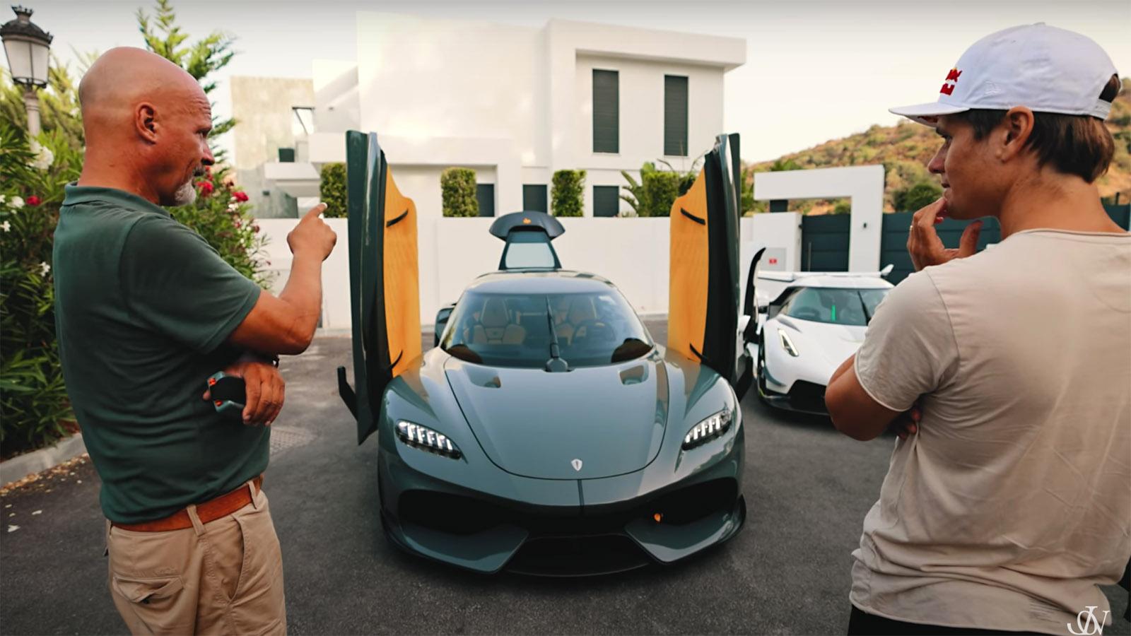 Jon Olsson admires the Koenigsegg Gemera