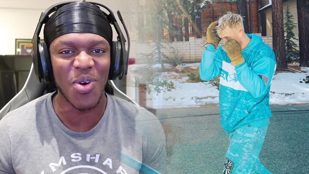 KSI next to Jake Paul Boxing