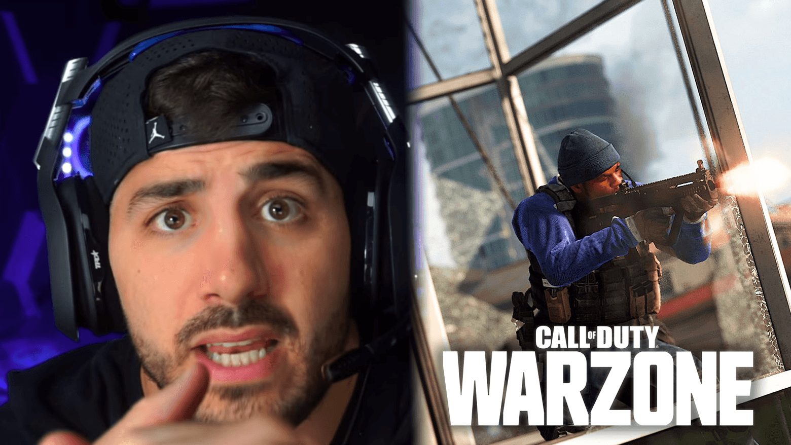 NICKMERCS recording a video / Warzone gameplay