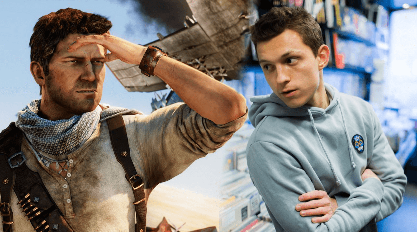 Uncharted Nathan Drake and Tom Holland