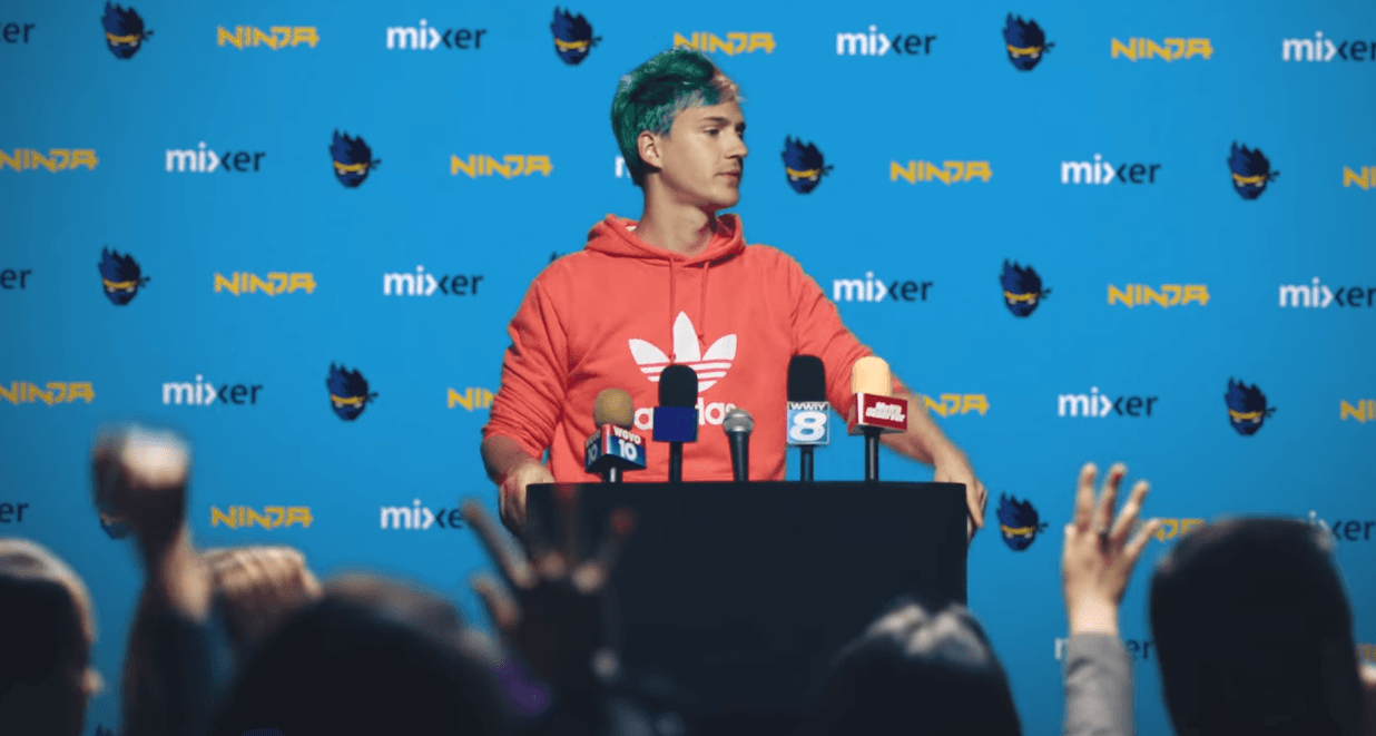 Ninja during Mixer announcement.