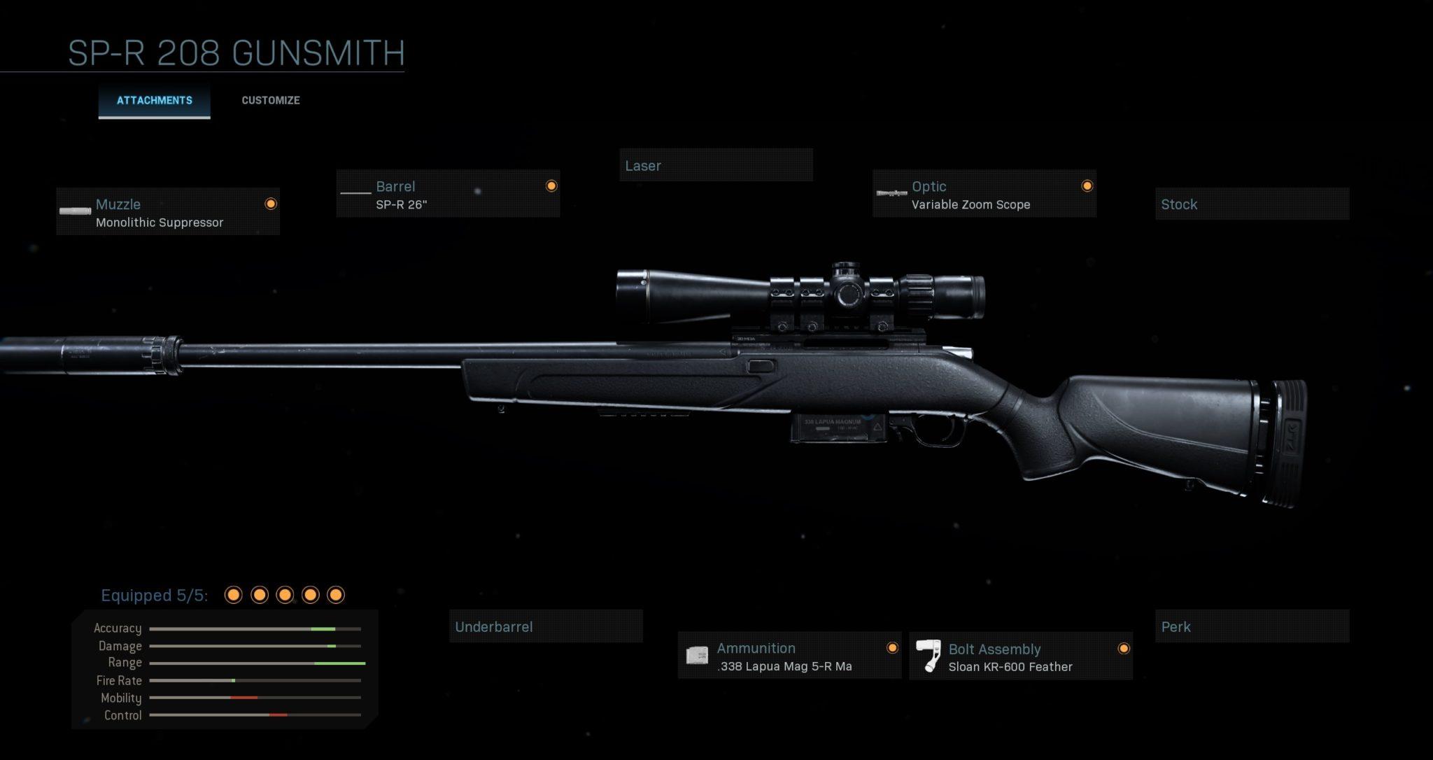 SP-R208 Warzone loadout