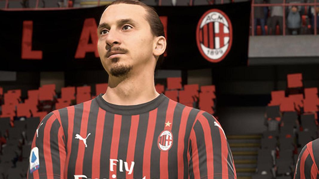 Zlatan Ibrahimovic in an AC Milan kit in FIFA