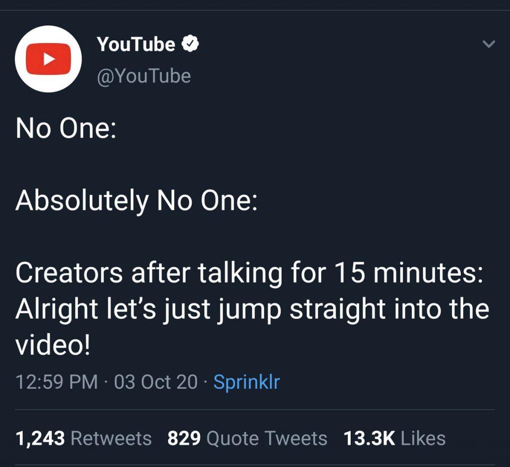 YouTube deleted tweet