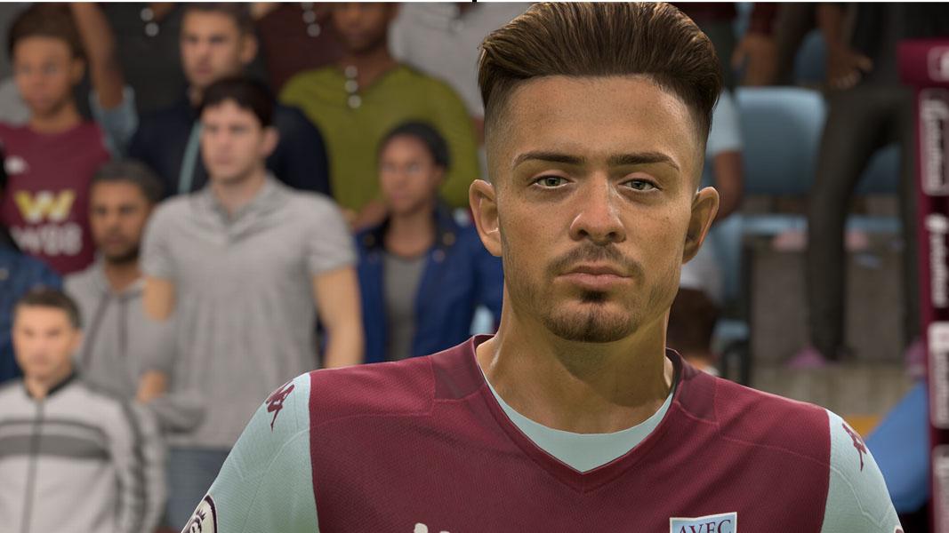 Jack Grealish's face in FIFA 20