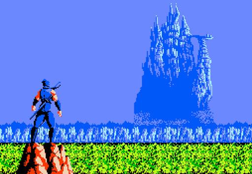 Ryu from Ninja Gaiden staring at castle