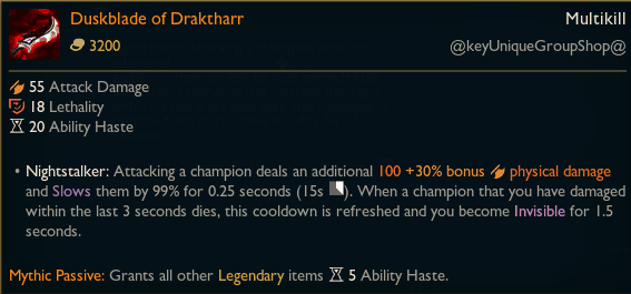 Duskblade of Draktharr in League of Legends Season 11