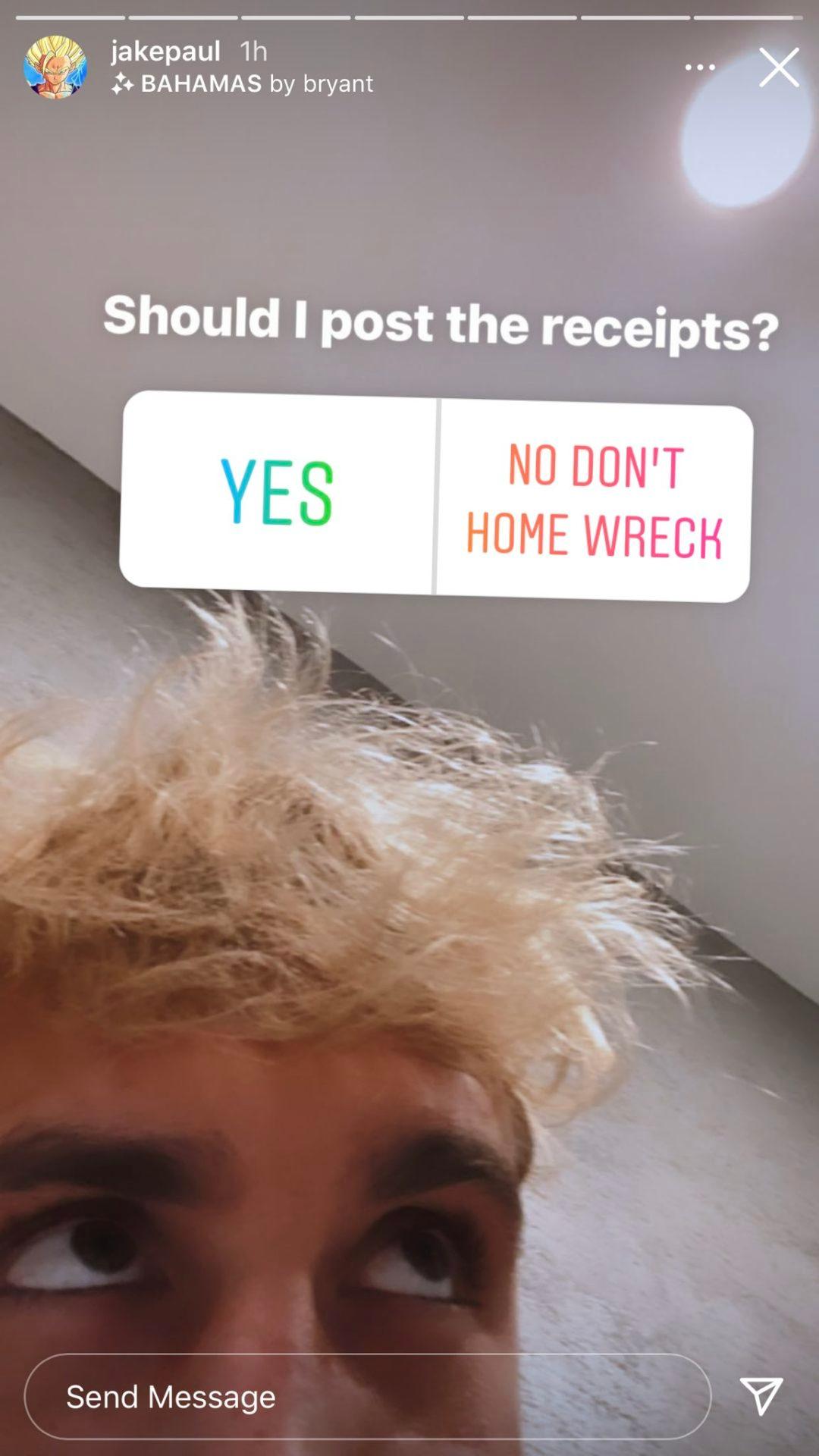 Jake Paul asks fans if he should expose the "receipts" between himself and Catherine Paiz.