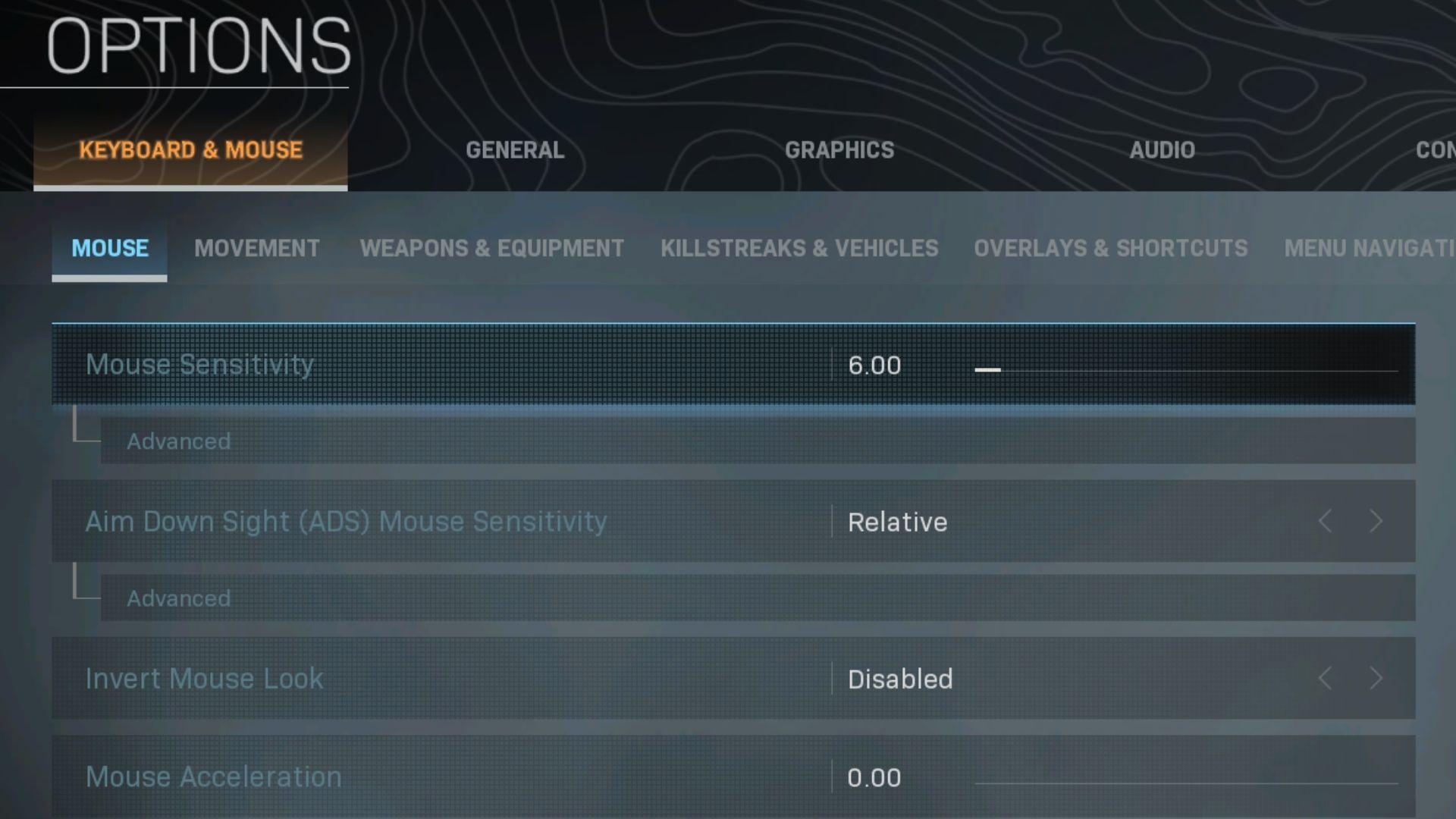 Warzone sensitivity settings