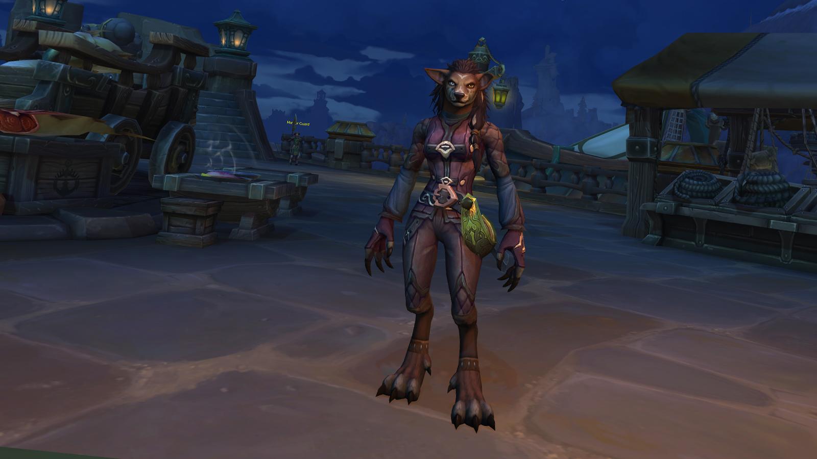 Worgen Druid in Tiragarde Sound in Kul Tiras