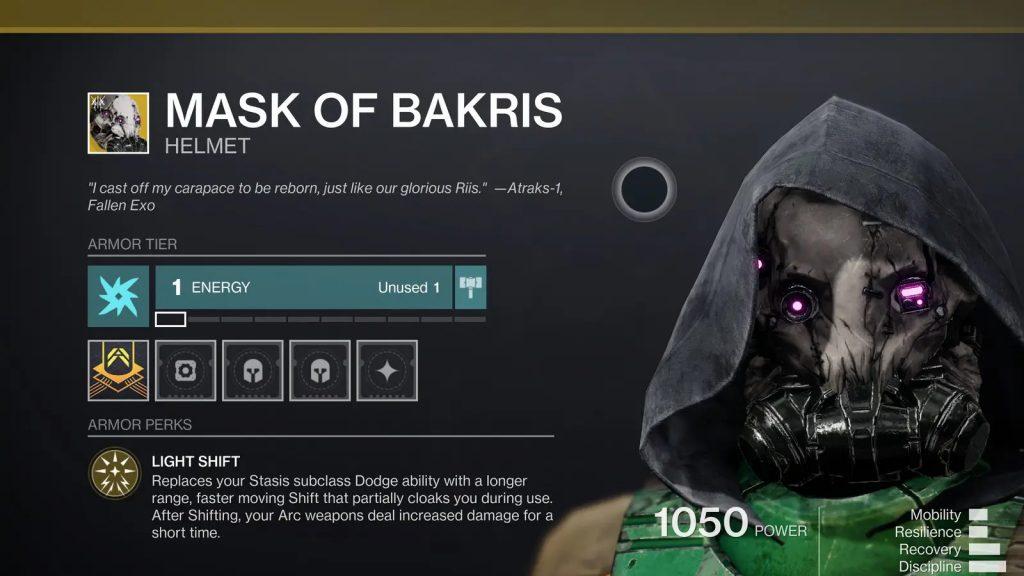 Mask of Bakris Destiny 2 Beyond Light