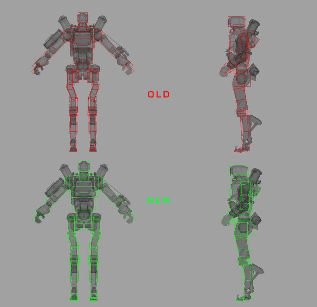 Before and after comparison of Pathfinder’s hitboxes.