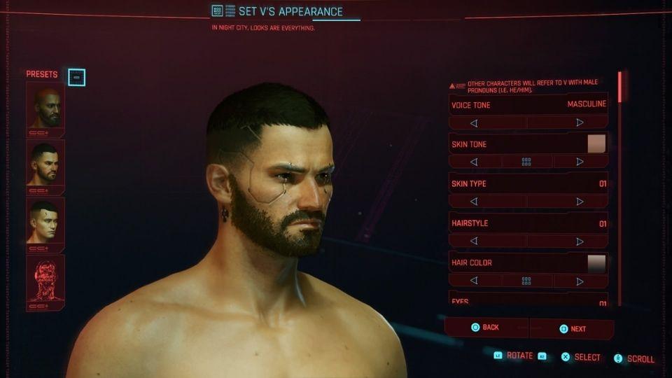 Cyberpunk 2077 character creator