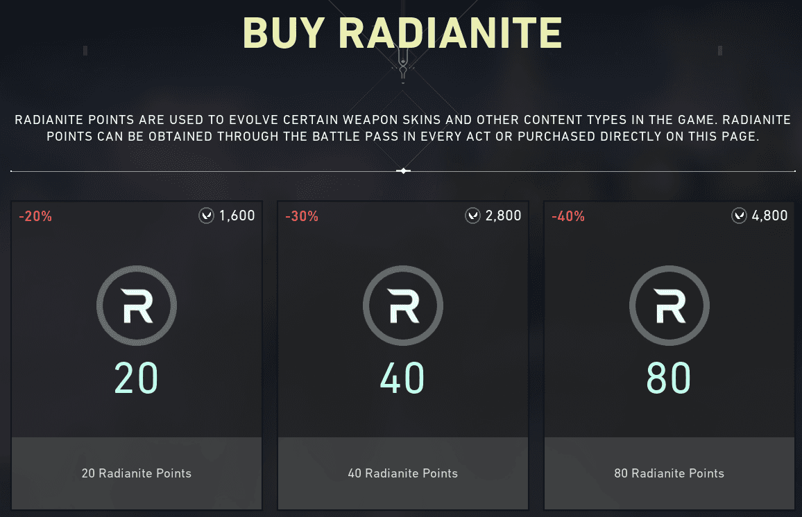 valorant radianite points 